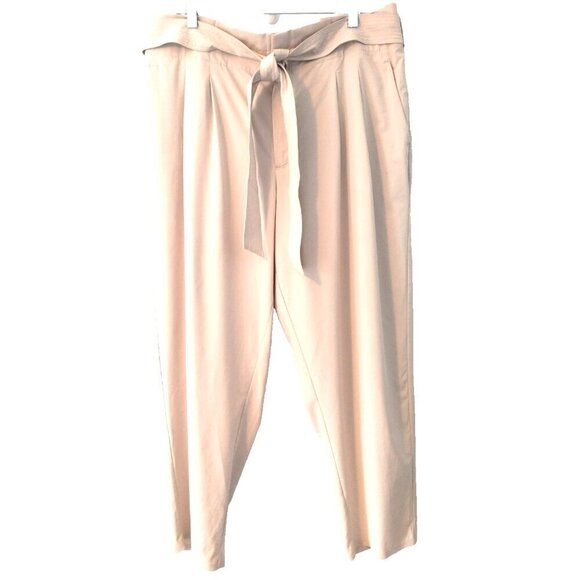 Athleta Pants - Athleta Skyline Pant II Women's Paperbag Waist Belted Beige Pockets - 18